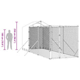 Outdoor Dog Kennel with Roof Silver 2x6x2.5 m Galvanised Steel 3190475