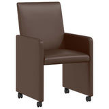 Dining Chairs with Wheels 2 pcs Brown 57 x 66 x 94 cm 42017818