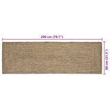 Area Rugs Natural and Black 80 x 200 cm Jute 42010493