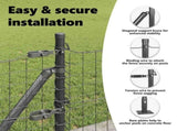 Fence Post with Concrete Base 26 pcs Grey Powder-Coated Steel 3350239