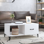 ZNTS Coffee Table White 90x50x40 cm Engineered Wood 812663