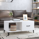 ZNTS Coffee Table White 90x50x40 cm Engineered Wood 812663