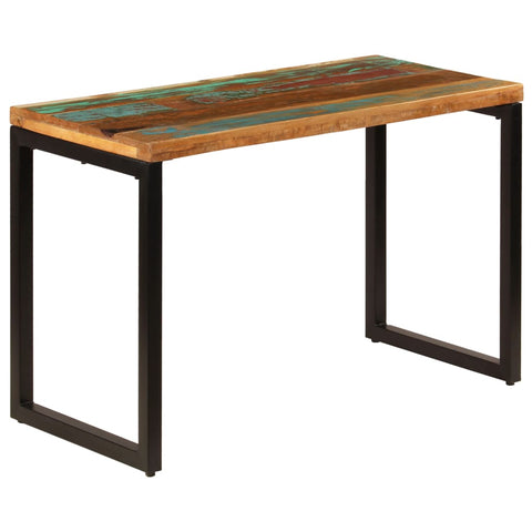 ZNTS Dining Table 115x55x76 cm Solid Reclaimed Wood and Steel 247332