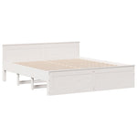 ZNTS Bookcase Bed without Mattress White 180x200 cm Super King Solid Wood Pine 3308913