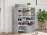 Shoe Cabinet with Shelf 2 pcs Concrete Grey Engineered Wood 8000383