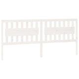 Bed Headboard White 205.5x4x100 cm Solid Wood Pine 818591