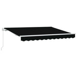 Retractable Awning Black 350 x 200 cm Polyester and Aluminium 3329711