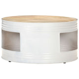 Coffee Table White 68x68x36 cm Solid Mango Wood 321932