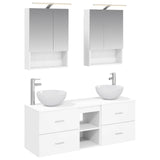Bathroom Furniture Set 5 pcs White Engineered Wood and Glass 3406719