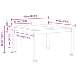 Coffee Table Natural 60 x 60 x 36 cm Solid Pine Wood 892759