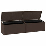 Garden Storage Box Brown 220x50x58 cm Poly Rattan 4104075