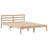 ZNTS Bookcase Bed without Mattress 150x200 cm King Size Solid Wood Pine 3321901