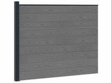 Fence Set 175 x 186 cm WPC and Aluminium Grey 42039059