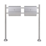 Double Mailbox on Stand Stainless Steel 271748