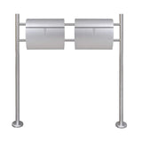 Double Mailbox on Stand Stainless Steel 271748