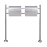 Double Mailbox on Stand Stainless Steel 271748