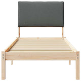 Bed frame Brown and dark grey 80 x 200 cm Solid pine wood 878780