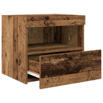 ZNTS Bedside Cabinet with LED Lights Old Wood 50x40x45 cm 862180