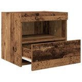 ZNTS Bedside Cabinet with LED Lights Old Wood 50x40x45 cm 862180