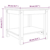 Coffee Table White 50x50x45 cm Solid Wood Pine 822278