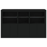 Sideboard Black Engineered wood, Glass Large Sideboard 3209143