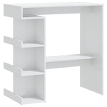 ZNTS Bar Table with Storage Rack High Gloss White 100x50x101.5 cm 809455