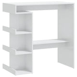 ZNTS Bar Table with Storage Rack High Gloss White 100x50x101.5 cm 809455