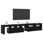 TV Cabinets 2 pcs Black oak 290 x 36.5 x 40 cm Engineered wood 3332526