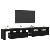 TV Cabinet 2 pcs Black Oak 230 x 36.5 x 40 cm Engineered Wood 3332526