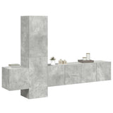 5 Piece TV Cabinet Set Concrete Grey Engineered Wood 3079073