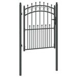 Fence Gate with Spikes Grey 150 x 100 cm Powder-coated steel 42009004