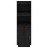 Highboard Black 34x40x108,5 cm Solid Wood Pine 820156
