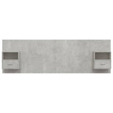 Bed Headboard with Cabinets Concrete Grey Engineered Wood 3115719