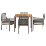 Garden Dining Set 5 pcs Grey Poly rattan 3334910