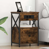 Bedside Cabinet Smoked Oak 40 x 31 x 60 cm Engineered Wood 859494