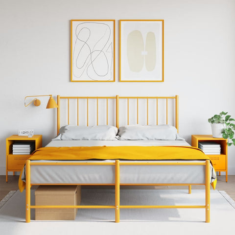 ZNTS Bedside Cabinets 2 pcs Mustard Yellow 36x39x50.5 cm Steel 843061