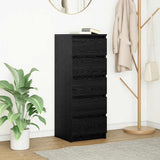 Sideboard with Drawers Black Oak 37.5x35x99 cm Engineered Wood 861761