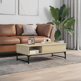 Coffee Table Sonoma Oak 100x50x35 cm Engineered Wood and Metal 845392