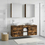 Bathroom Cabinet Set 5 pcs Smoked Oak Engineered Wood 3406691