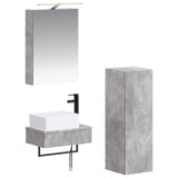 Bathroom Cabinet Set 4 pcs Concrete Grey 50 x 14.5 x 70 cm 3407386