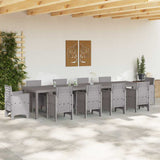 Garden Table Light Grey 350 x 100 x 74 cm Poly Rattan 3378527