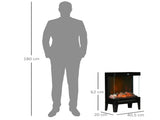 180&deg Charming Electric Fireplace Heater, Quiet Freestanding Stove with LED Flame Effect, T3398P422924