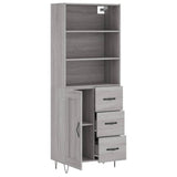 Highboard Grey Sonoma 69.5x34x180 cm Engineered Wood 3190019