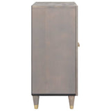 Sideboard Grey and Gold 60 x 33 x 75 cm Solid Mango Wood 4018774