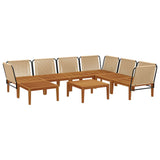 8 pcs Solid Acacia Wood & Rope Natural 3407779