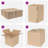 Folding Box 50 pcs Natural 20 x 20 x 20 cm Cardboard 4106564