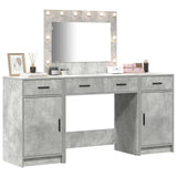 Dressing Table with Mirror Lights 3 pcs Grey Engineered Wood 3334248