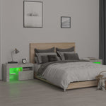 ZNTS Bedside Cabinets 2 pcs with LED Lights Concrete Grey 70x36.5x40 cm 3152773