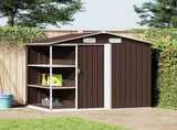 Garden Shed with Rack Brown 205x130x183 cm Iron 47105