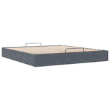 Ottoman Bed Frame No Mattress Dark Grey 200x200 cm Velvet 3310986
